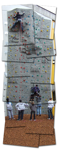 Kletterwand der Schule am Sportpark - zu vermieten